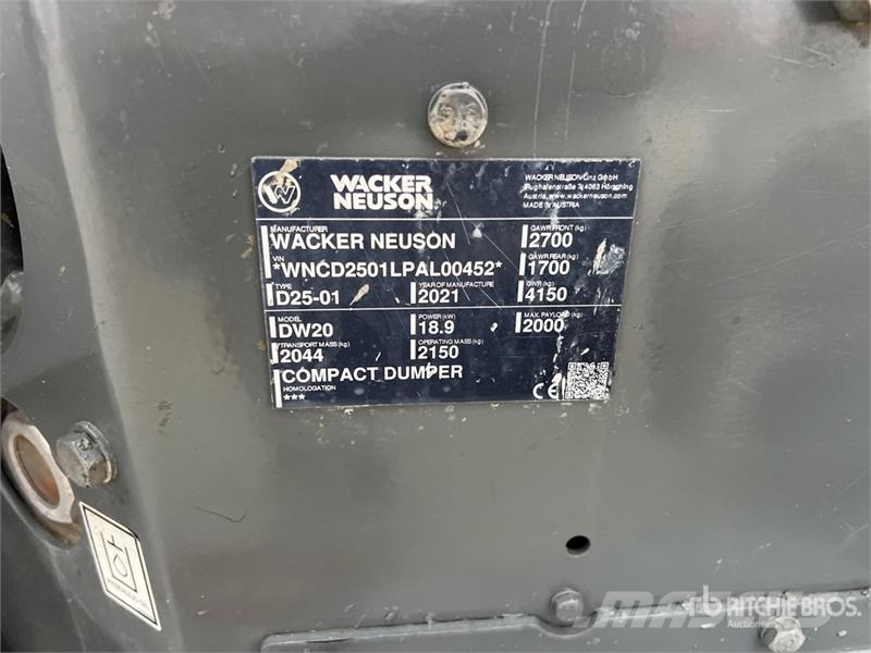 Wacker Neuson D25-01 4x4 Swivel Dumper Ne cestni demperji