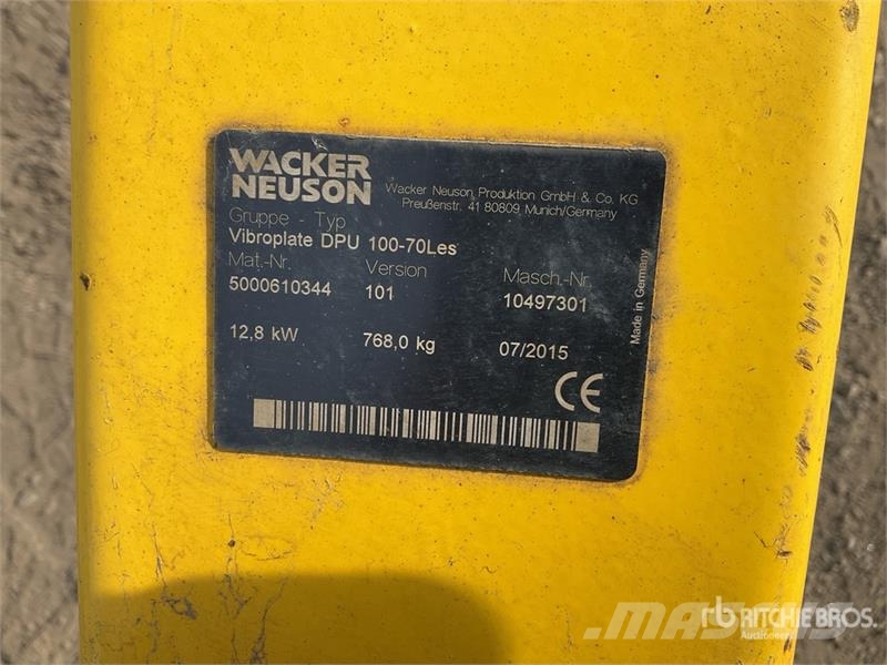 Wacker Neuson DPU100-70 Trench Compactor Kompaktorji tal