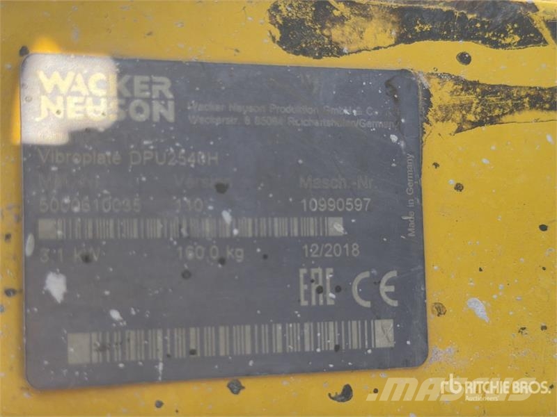 Wacker Neuson DPU2540H Plaque Vibrante Vibratory Plate Compactor Vibratori
