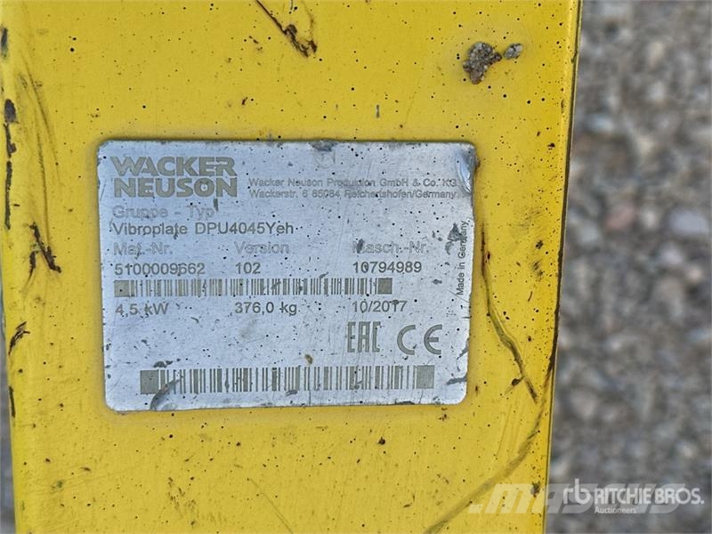 Wacker Neuson DPU4045Yeh Plaque Vibrante Vibratory Plate Compact Vibro ploče