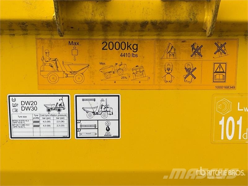 Wacker Neuson DW20 4x4 Swivel Dumper Ne cestni demperji