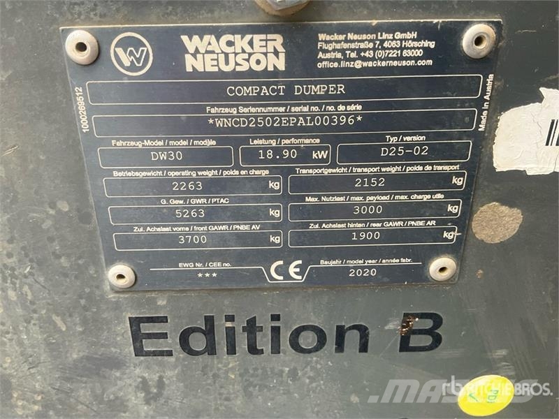 Wacker Neuson DW30 Dumper Ne cestni demperji