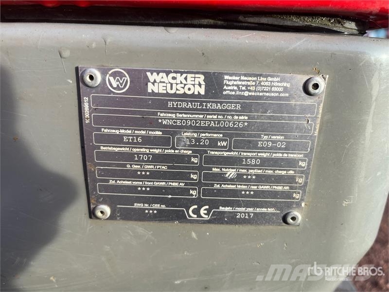 Wacker Neuson ET16 Mini Excavator Minibagger < 7t