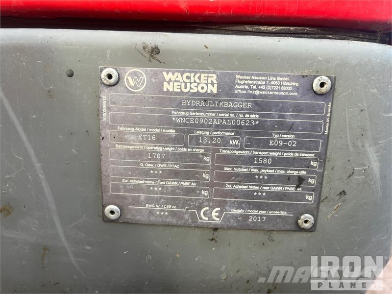 Wacker Neuson ET16 Mini Excavator 소형 굴삭기 7톤 미만