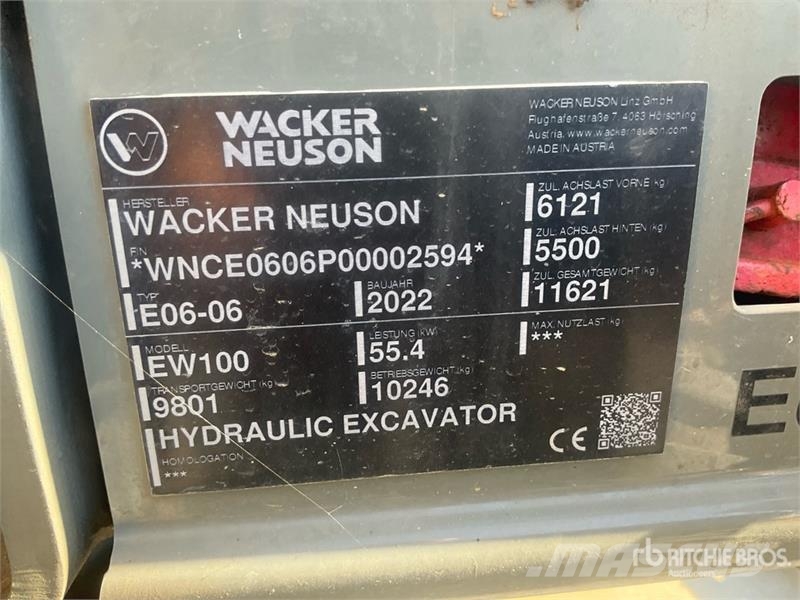 Wacker Neuson EW100 Wheel Excavator Ekskavatori uz riteņiem