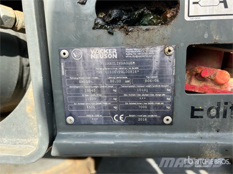 Wacker Neuson EW100 Wheel Excavator Excavadoras de ruedas