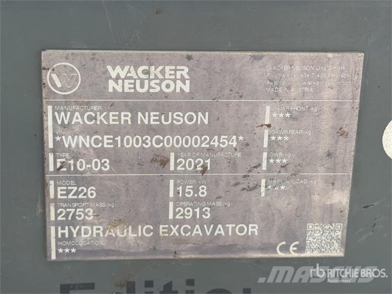 Wacker Neuson EZ26 Mini Excavator Mini bageri < 7t