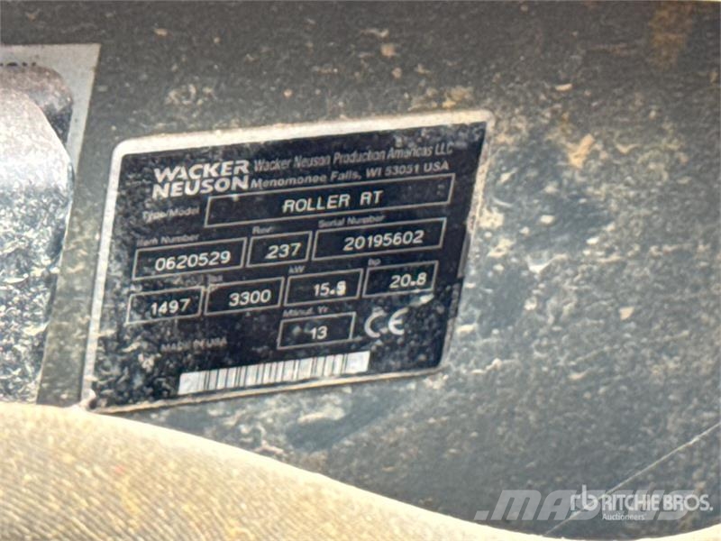 Wacker Neuson Roller RT Compacteur A Guidage Manuel Walk Behind Otros rodillos