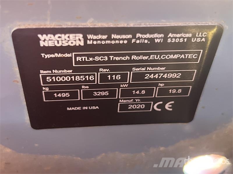Wacker Neuson RTXSC3 Compacteur De Tranchee Pied De Mouton Padfo Jordkompaktorer