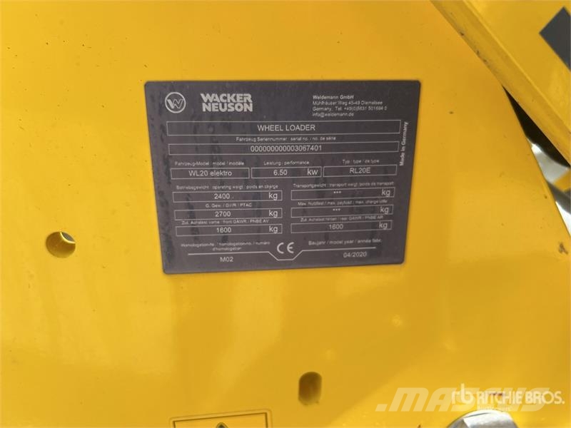 Wacker Neuson WL20 elektro Electric Chargeuse Sur Pneus Electriq Incarcator pe pneuri
