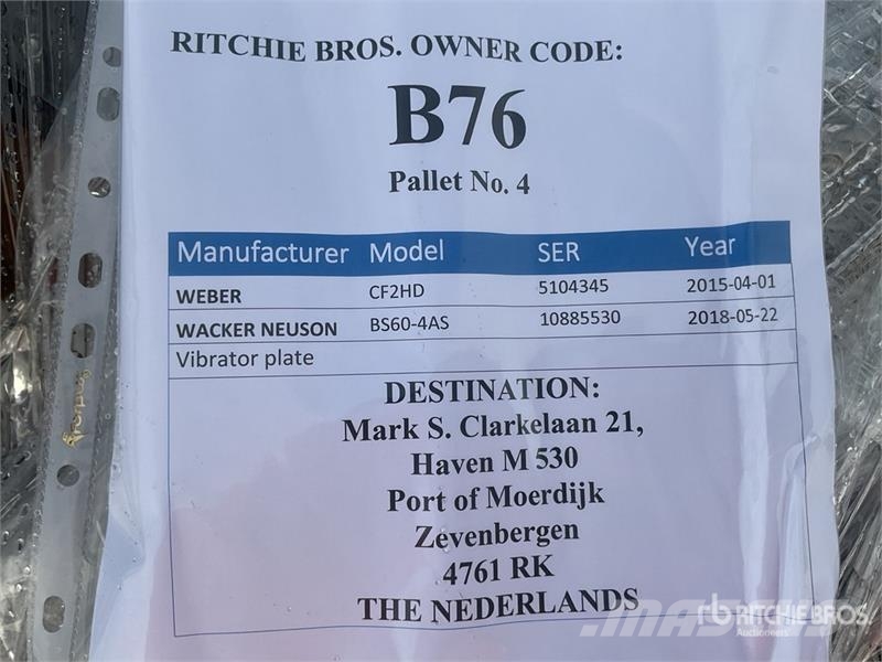 Weber CF2 HD Vibratory Plate Compactor Vibraatorid