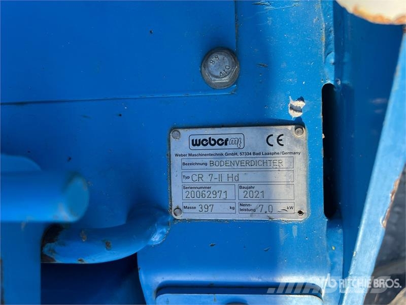 Weber CR7HD Vibratory Plate Compactor Vibrátorok