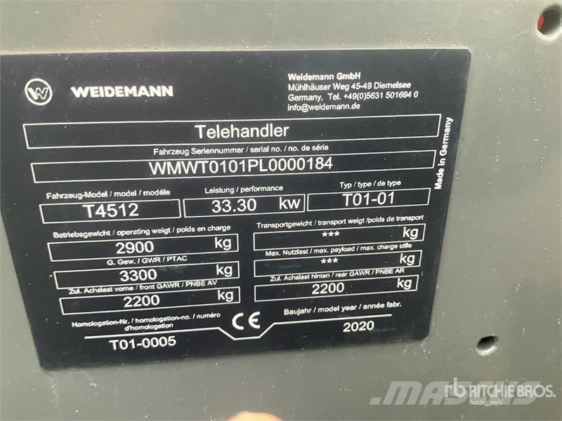 Weidemann T4512 STAGE V Telehandler مناولات متداخلة