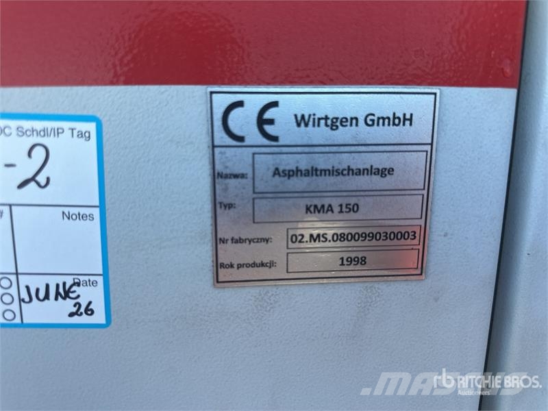 Wirtgen KMA 150 Asphalt Batch Plant Kis azfaltozó gépek