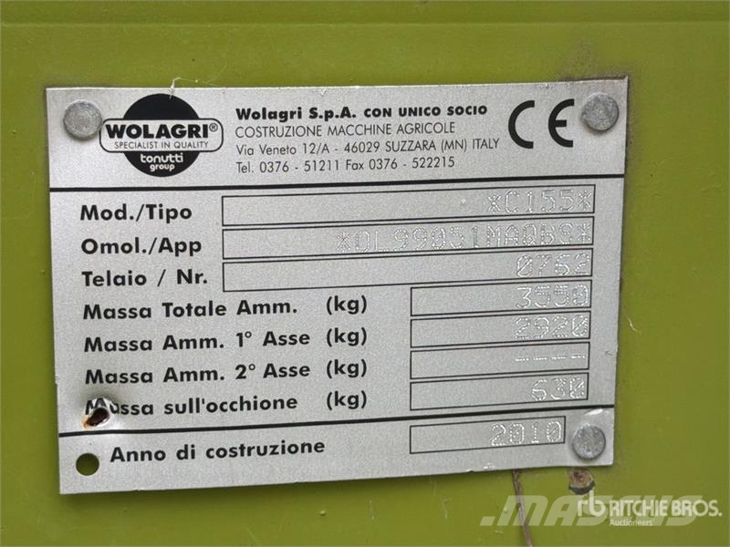 Wolagri Compact 155 Round Baler Balirke (okrogle bale)
