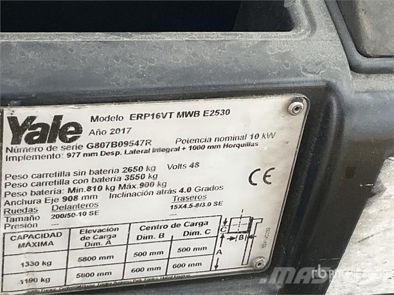 Yale ERP16VT MWB Electric Forklift Empilhadores eléctricos