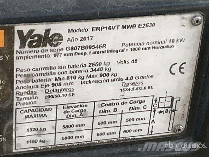 Yale ERP16VT MWB Electric Forklift Empilhadores eléctricos