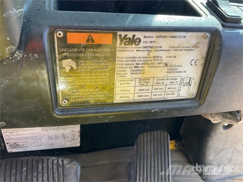 Yale ERP20VT MWB Electric Forklift Elektrostapler