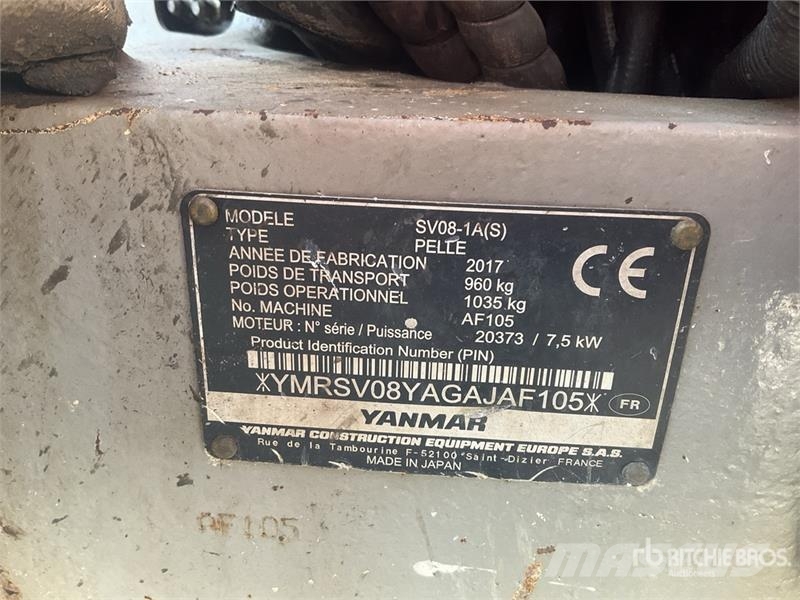 Yanmar SV08-1 حفارات صغيرة أقل من 7 طن (حفارات صغيرة)