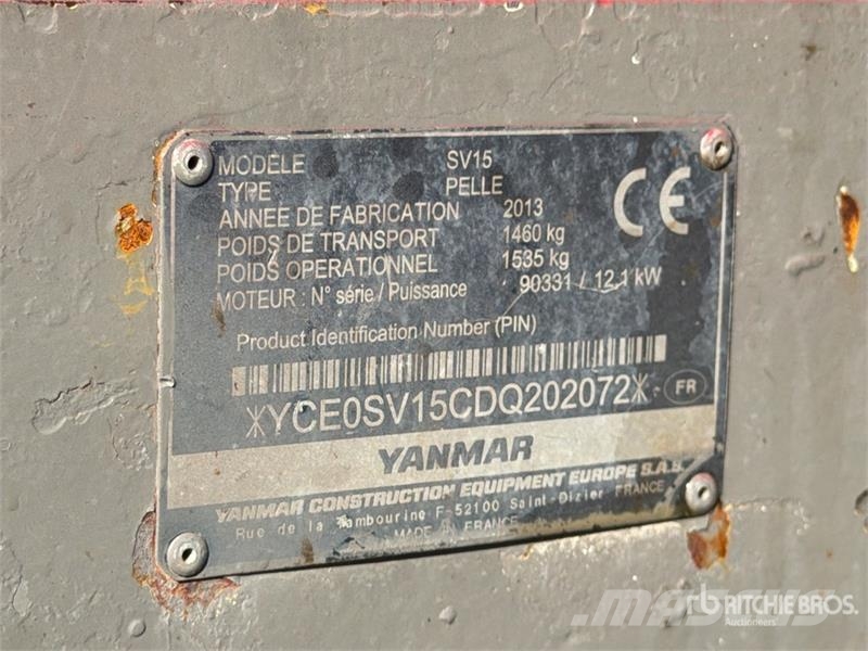 Yanmar SV15 Mini Excavator (Inoperable) 小型挖掘机