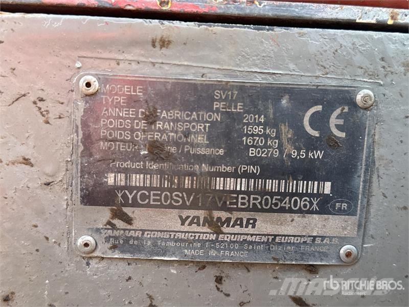 Yanmar SV17 Mini Pelle Mini Excavator Mini bagri <7t