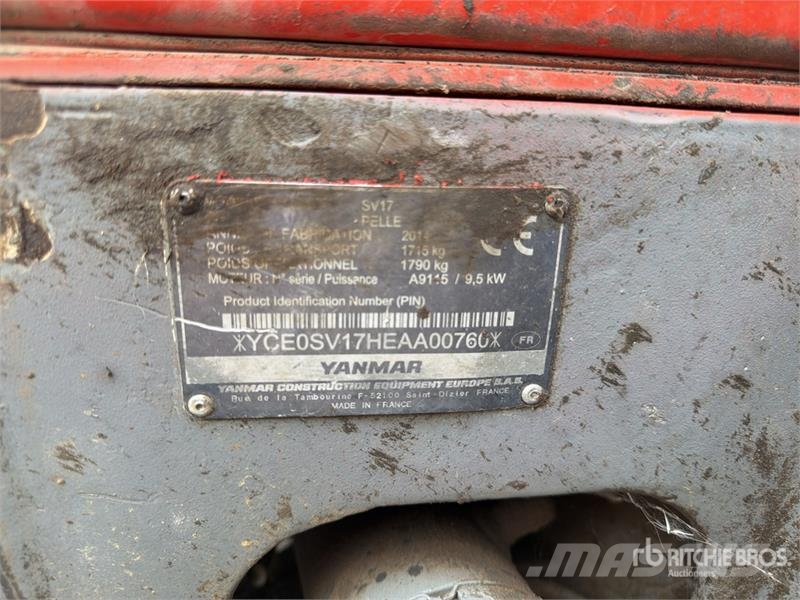 Yanmar SV17 Mini Pelle Mini Excavator Mini bageri < 7t