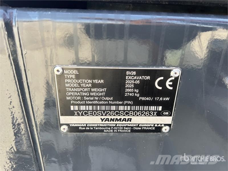 Yanmar SV26 Mini ekskavatörler, 7 tona dek
