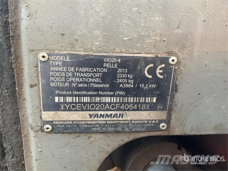 Yanmar VIO20-4 Mini Excavator (Inoperable) Mini bageri <7t