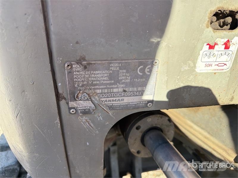 Yanmar Vio20-4 Mini Pelle Mini Excavator Mini pelle < 7t