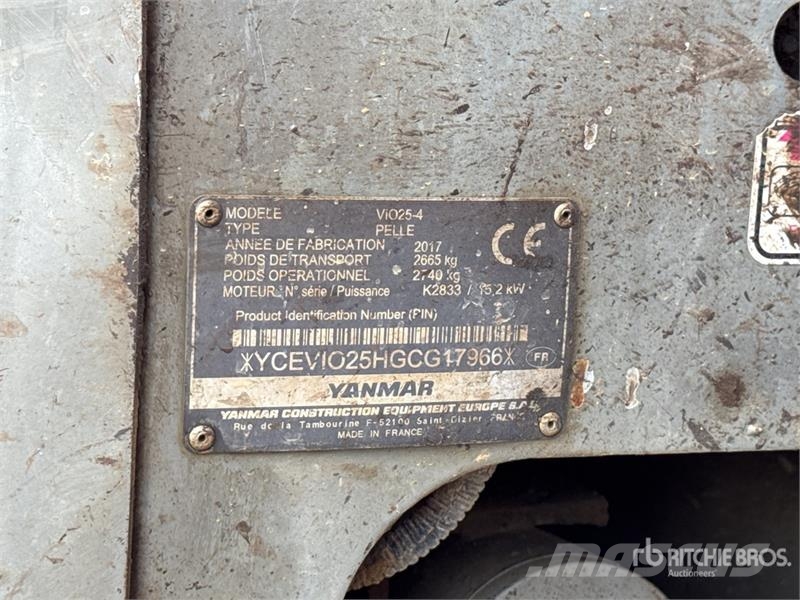 Yanmar ViO25-4 Mini Pelle Mini Excavator Mini bageri < 7t