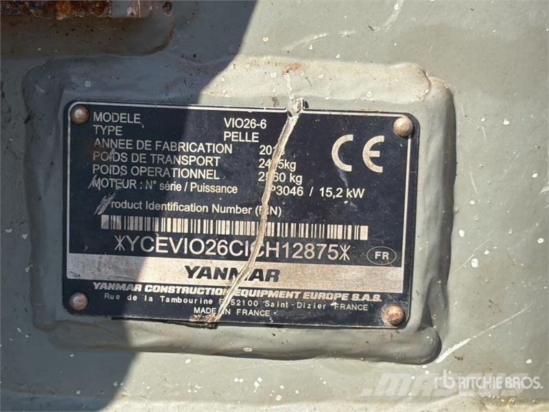 Yanmar Vio26-6 Mini Pelle Mini Excavator Minigraafmachines < 7t