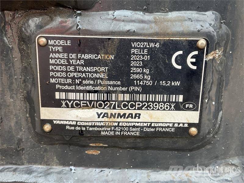 Yanmar VIO27LW-6 Mini Excavator Minigrävare < 7t