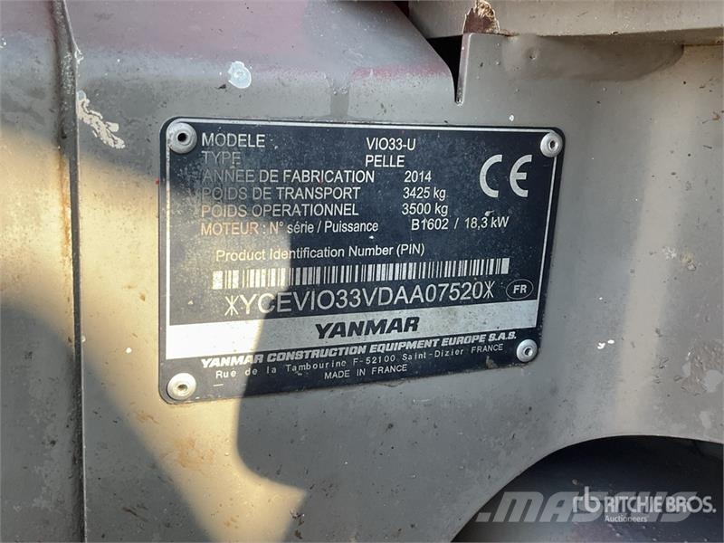 Yanmar VIO33-U Mini Excavator (Inoperable) Mini bageri <7t