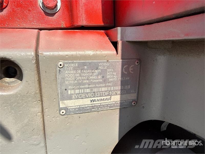 Yanmar ViO33UCR Mini Excavator حفارات صغيرة أقل من 7 طن (حفارات صغيرة)