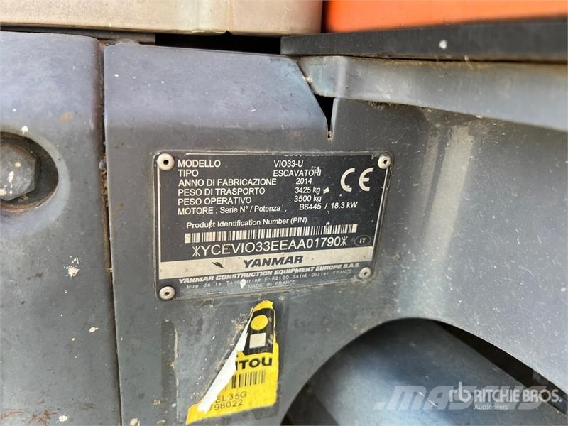 Yanmar ViO33UCR Mini Excavator Mini rýpadlá < 7t
