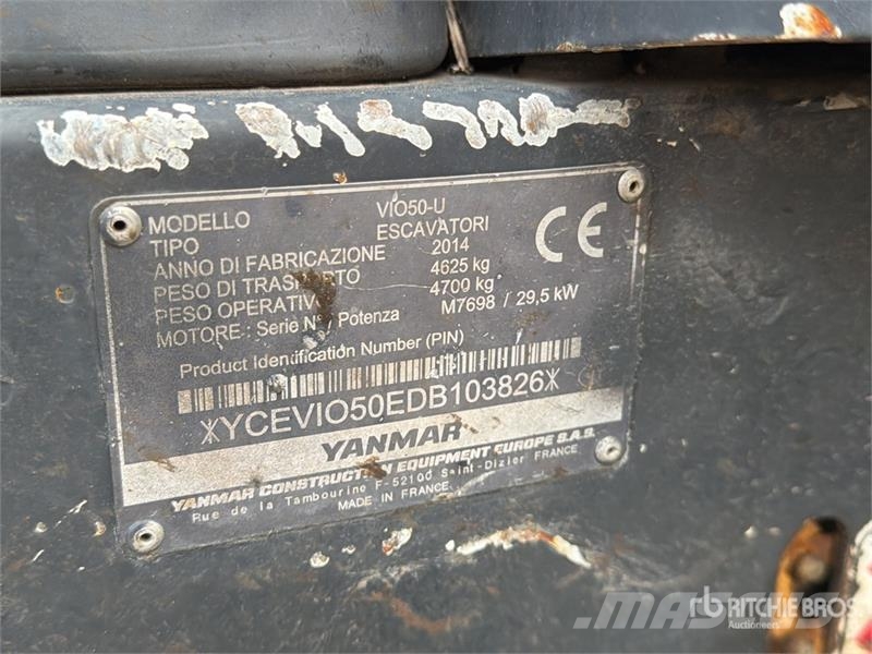 Yanmar VIO50-U Mini Excavator (Inoperable) Mini ekskavatörler, 7 tona dek