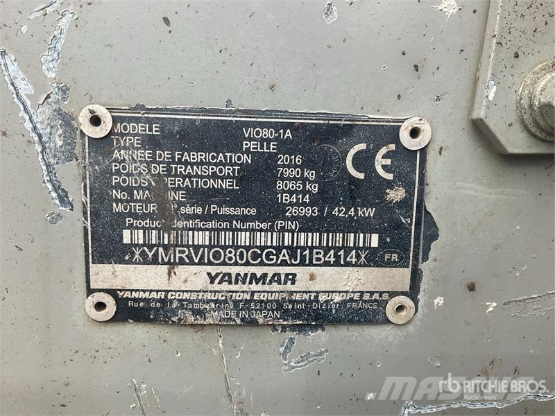 Yanmar VIO80-1A Tracked Excavator Bageri guseničari