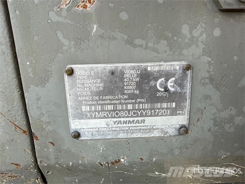 Yanmar ViO80-U Tracked Excavator Paletli ekskavatörler