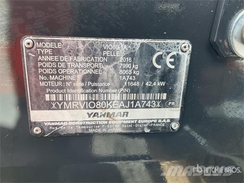 Yanmar VIO801A Tracked Excavator Bagri goseničarji