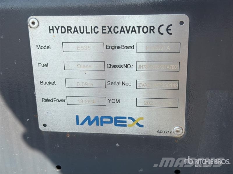 ZENVAN E535 Mini Excavator Mini ekskavatörler, 7 tona dek