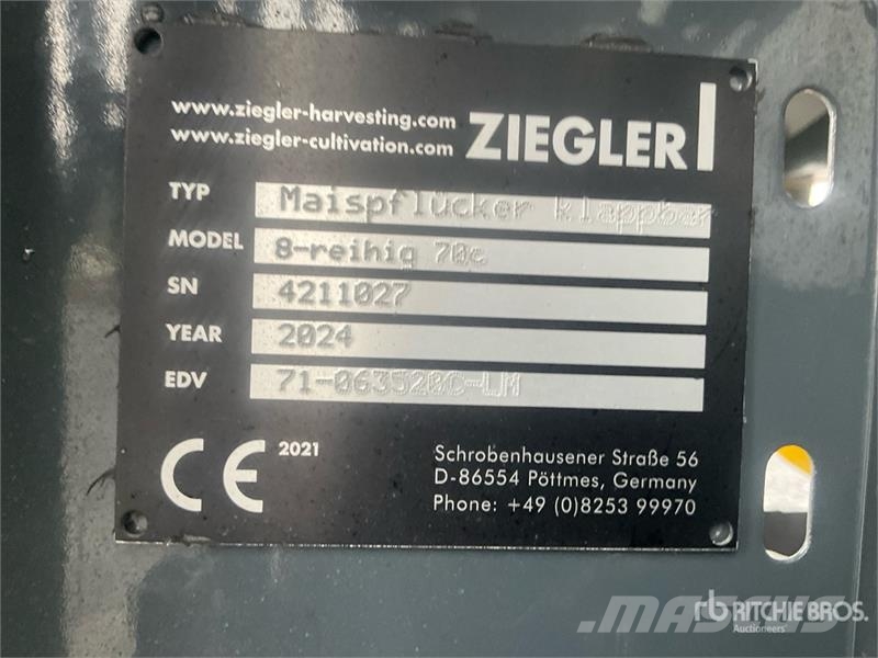 Ziegler Corn Master x 8 row Combine Header Biçerdöver kafaları