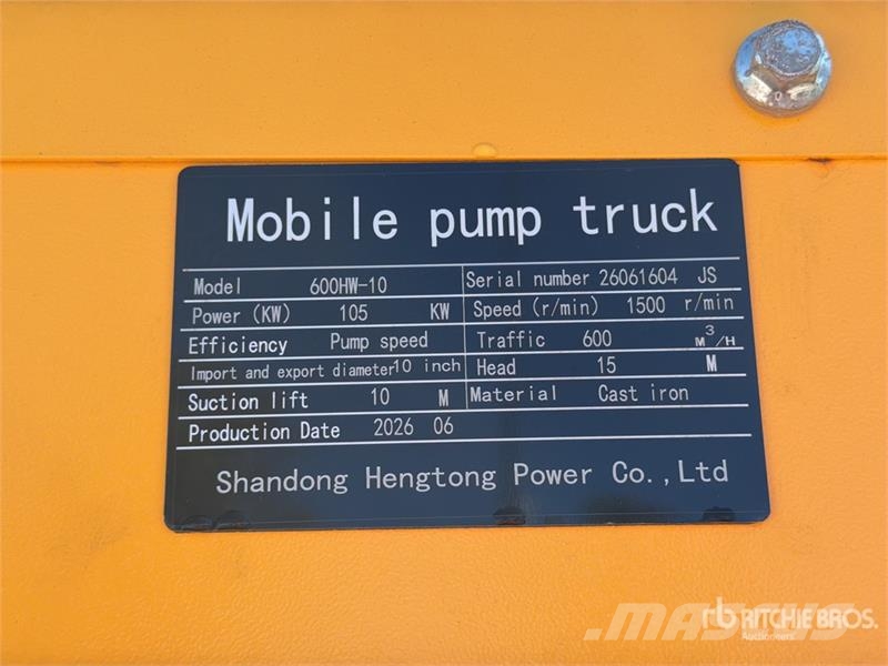 600HW 10" Mobile water pump with piping Trailer-Mo Vodní čerpadla