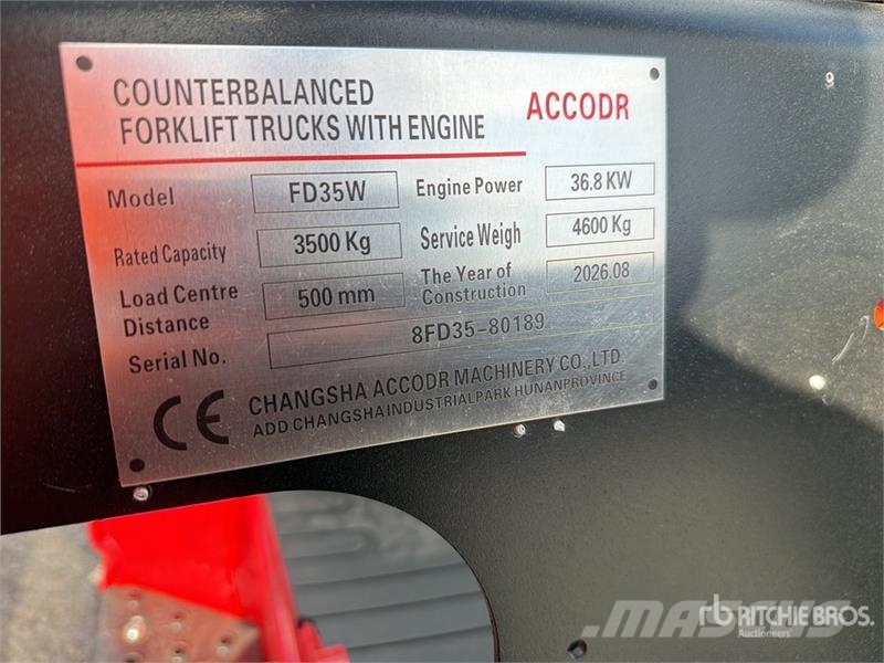 Accodr FD35W 7700 lb Pneumatic Tire Montacargas (S Autokrāvēji - citi