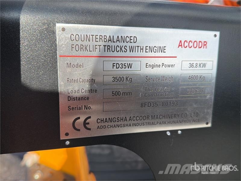 Accodr FD35W 7700 lb Pneumatic Tire Montacargas (S Targoncák-Egyéb