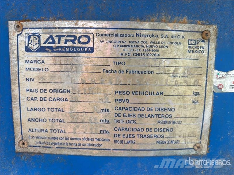  Atro 28 ft Tri/A Semirremolque de Volteo / End Dum Bañeras