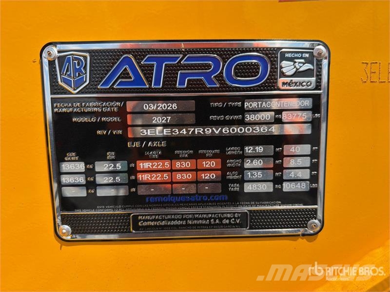 Atro 40 ft T/A Semirremolque Portacontenedor / Con Kontejnerske prikolice