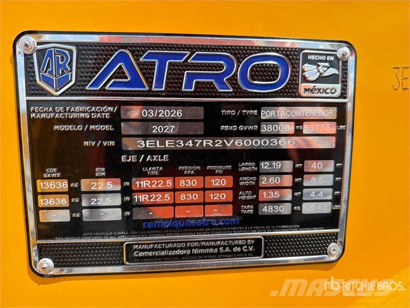 Atro 40 ft T/A Semirremolque Portacontenedor / Con Kontejnerske prikolice