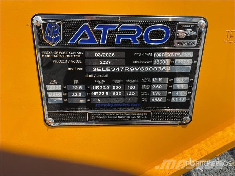 Atro 40 ft T/A Semirremolque Portacontenedor / Con Kontejnerske prikolice