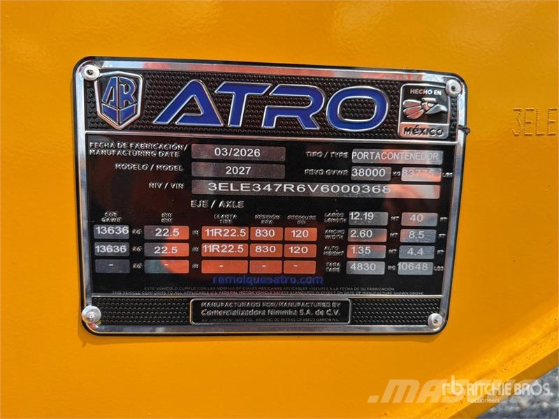 Atro 40 ft T/A Semirremolque Portacontenedor / Con Kontejnerske prikolice