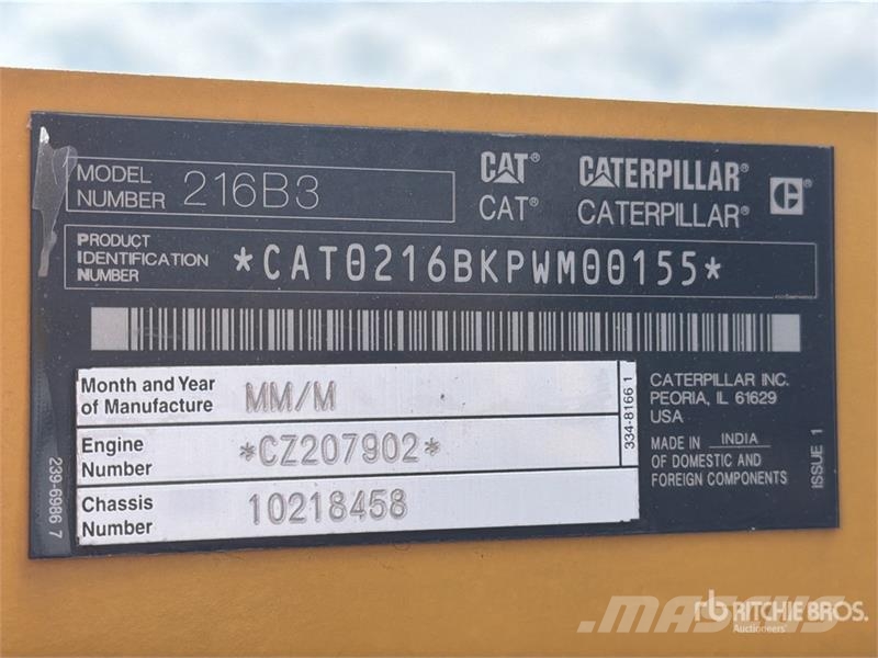CAT 216B3 Kompaktrakodók